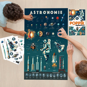 Poster educativo Astronomía + 44 stickers