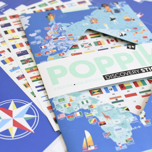 Poster educativo Las Banderas del Mundo + 200 stickers
